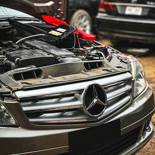 Mercedes-Benz Vehicle getting maintenance